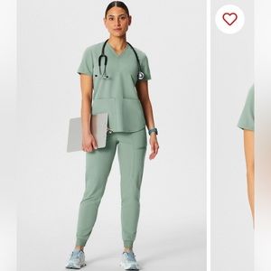 Fabletics Sage Green Scrubs Set
